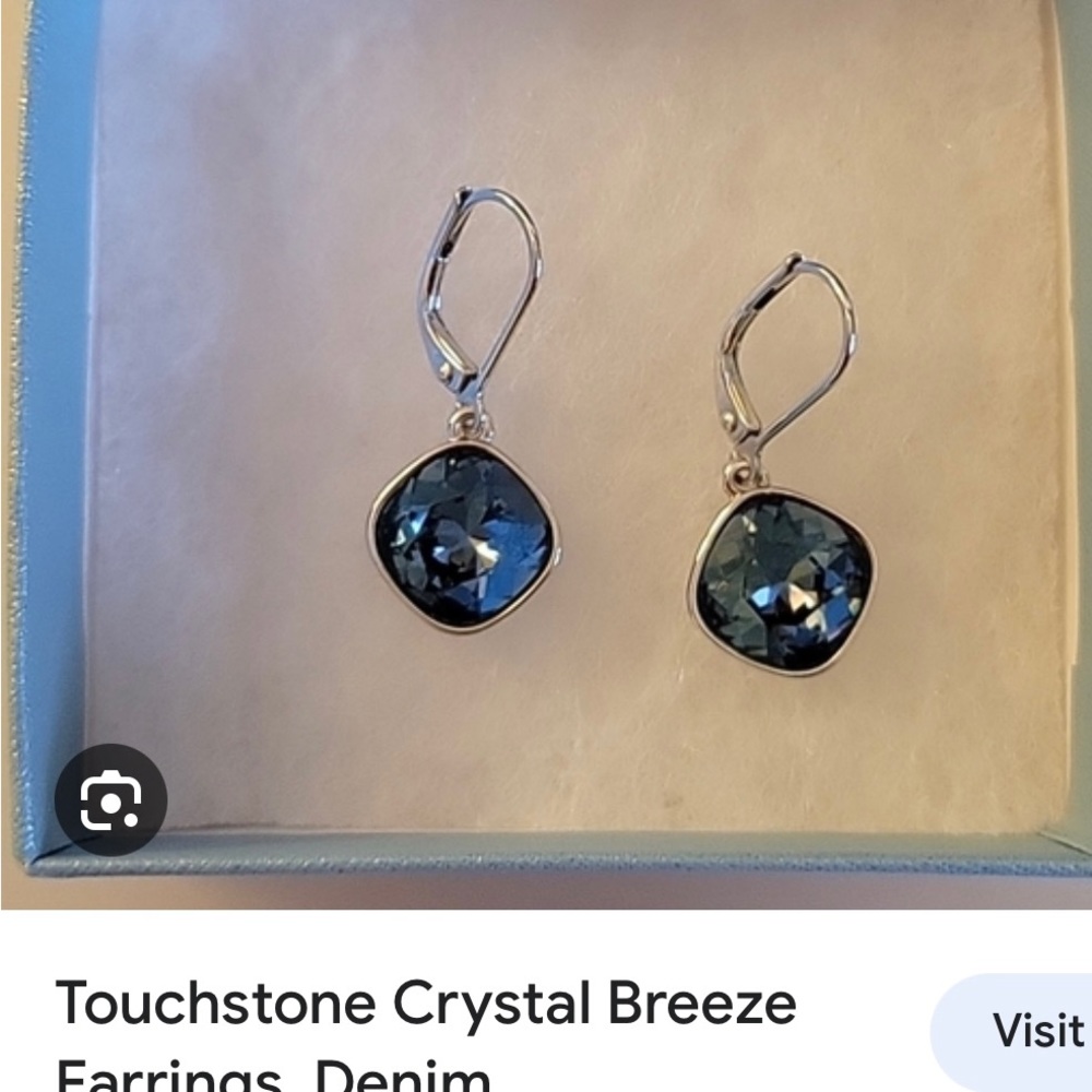 Touchstone Crystal Breeze Earrings, Denim